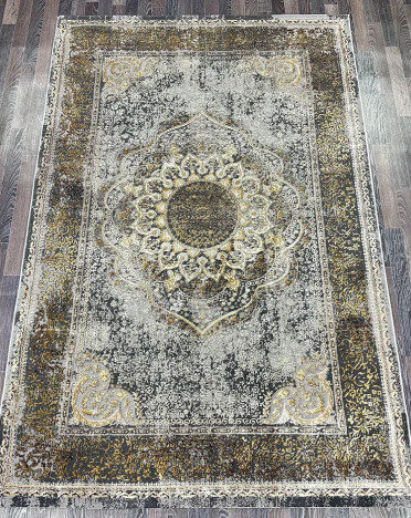 Ковер турецкий A3503A Lisa (Полиэстер, желтый, серый)