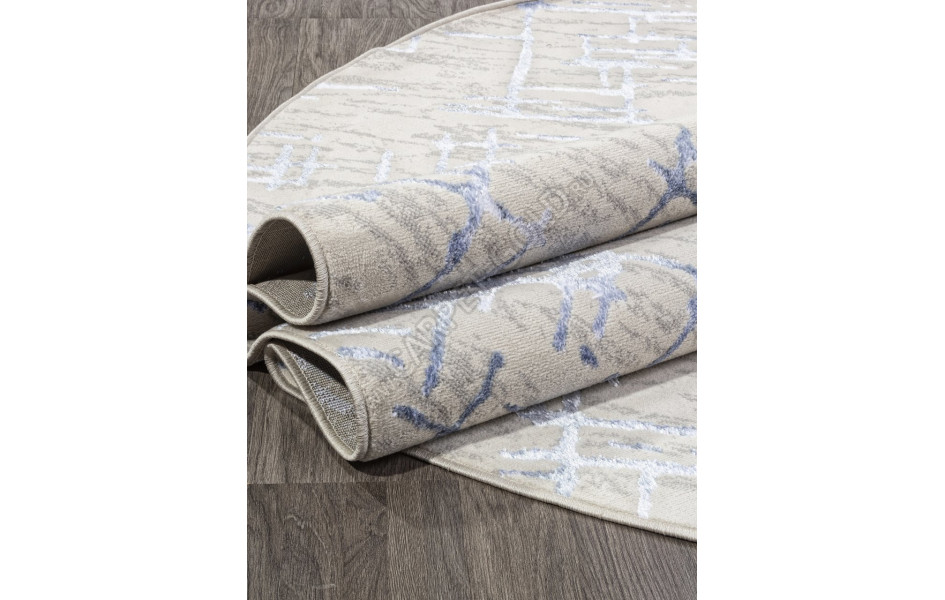 Ковер F164 - CREAM-BLUE - Овал - коллекция LIMAN